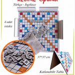 Ahşap Kelime Oyunu Katlanabilir Tabla 37x37 cm
