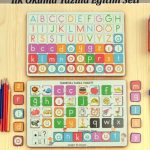 "Okuma Yazma Öğreniyorum Seti" Ahşap Oyuncak Türkçe İngilizce Harfler İlk Okuma Seti Harf Puzzle