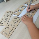 Sayı Ve Şekil Ahşap Çizgi Çalışması