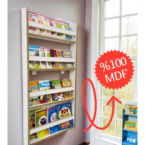 Natural 4 Raflı Kitaplık – Çocuk Odası Için Keşfet & Öğren Kitaplığı – 4 Raflı Montessori Kitaplık