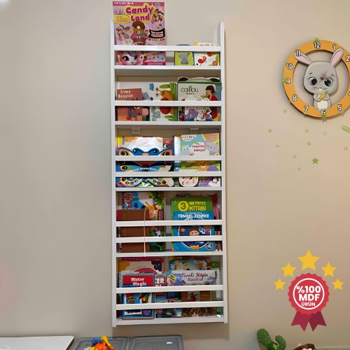 Carmen 5 Raflı Kitaplık Montessori Kitaplık Çocuk Odası Kitaplık