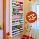 Carmen 4 Raflı Kitaplık - Beyaz Renk Montessori Kitaplık - Çocuk Odası Kitaplığı
