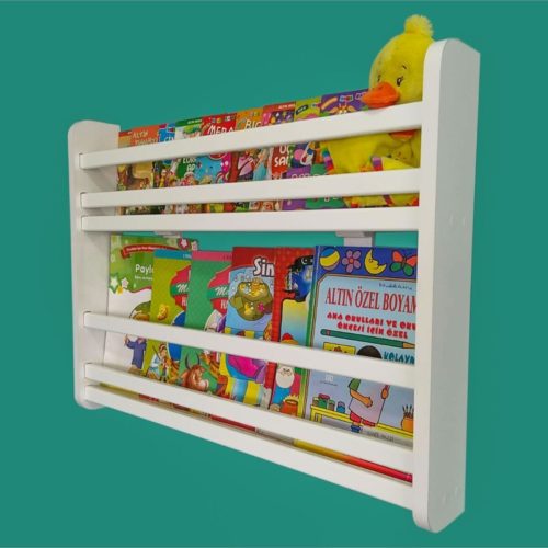 Safir 2 Raflı Kitaplık – Montessori Çocuk Odası Eğitici Kitaplık 2 Raflı – 70 Cm Genişlik