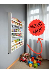 Carmen 3 Raflı Kitaplık - Çocuk Odası Eğitici Montessori Kitaplık 3 Raflı Bebek Odası Kitap