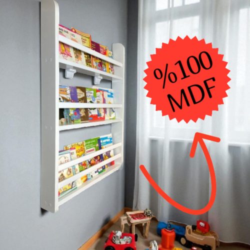 Carmen 3 Raflı Kitaplık – Çocuk Odası Eğitici Montessori Kitaplık 3 Raflı Bebek Odası Kitap